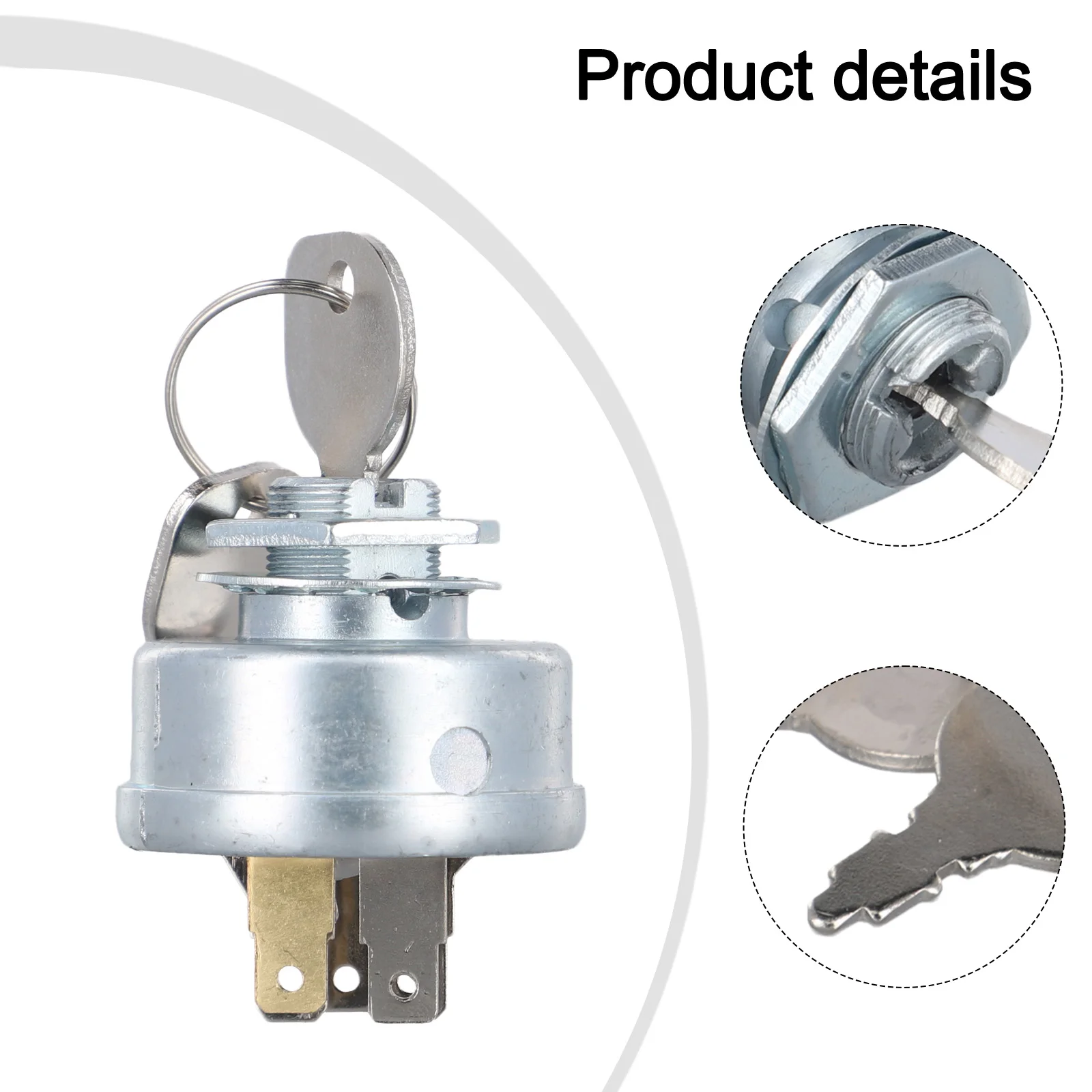 

For 7250267A For Ignition Starter Switch Replacement for Ride On Tractor Mower Includes Keys and 5 Spade Terminals