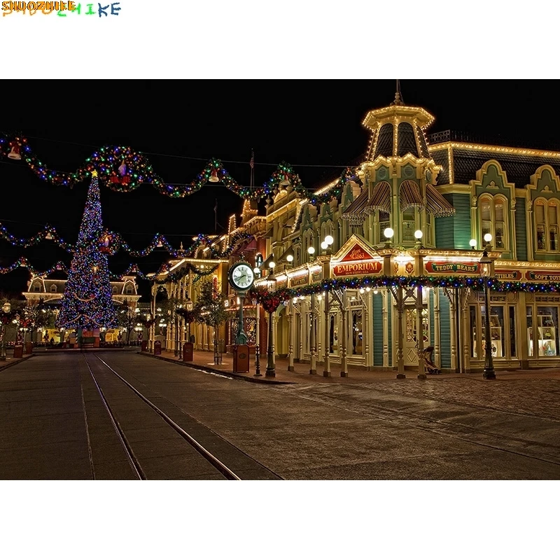 European Street Scenery Photography Backdrops Props Blue Sky White Cloud Nature lawn Forest Photo Studio Background KH-03