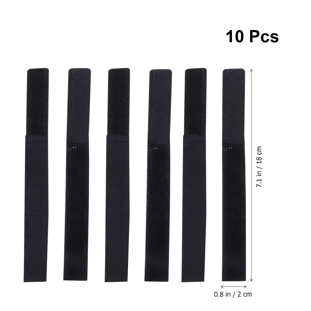 10 pcs 2X18Cm Reusable Black Cable Straps Hook Loop Fastening Ties For Wires Cords Organization Around Desk Home Entertainment