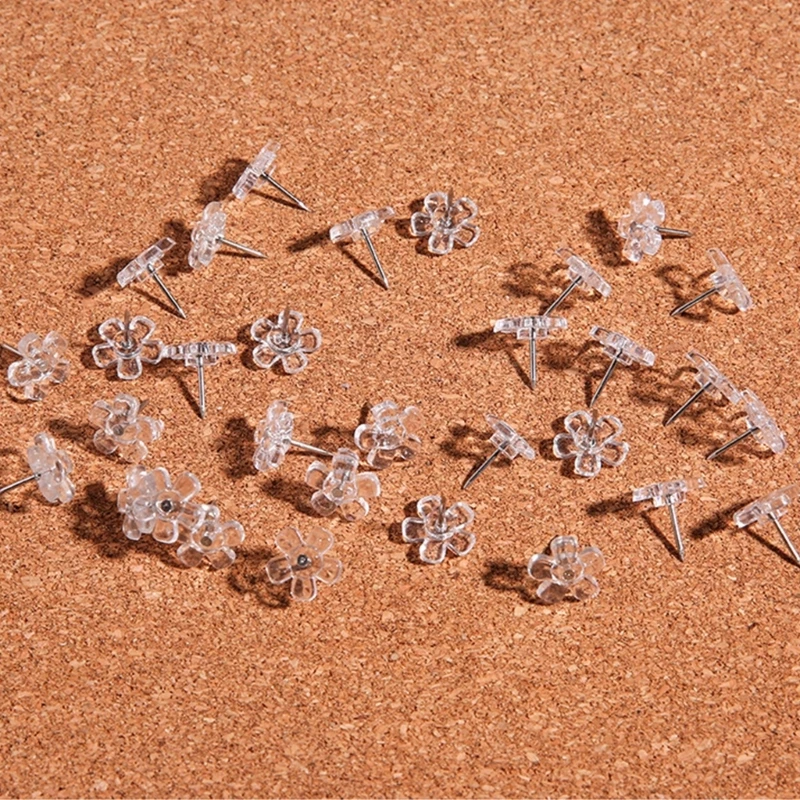 D0UA 100pcs Clear Flower Head Pusm для отображения изображения примечание примечание плакат Плака
