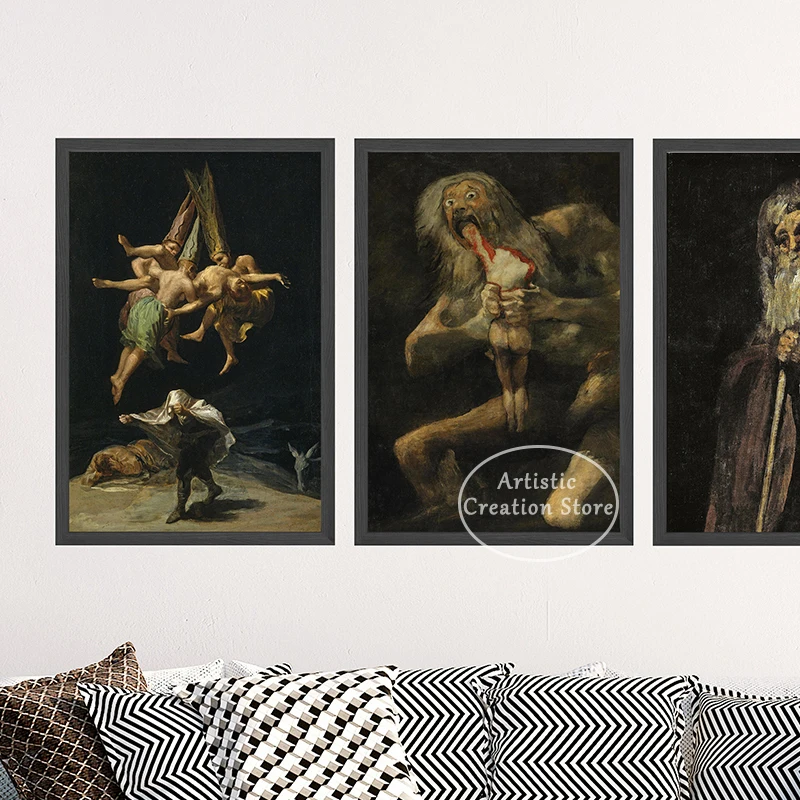 Witches Sabbath By Francisco De Goya The Colossus Canvas Painting Prints Posters Classical Portrait Wall Art Pictures Room Decor