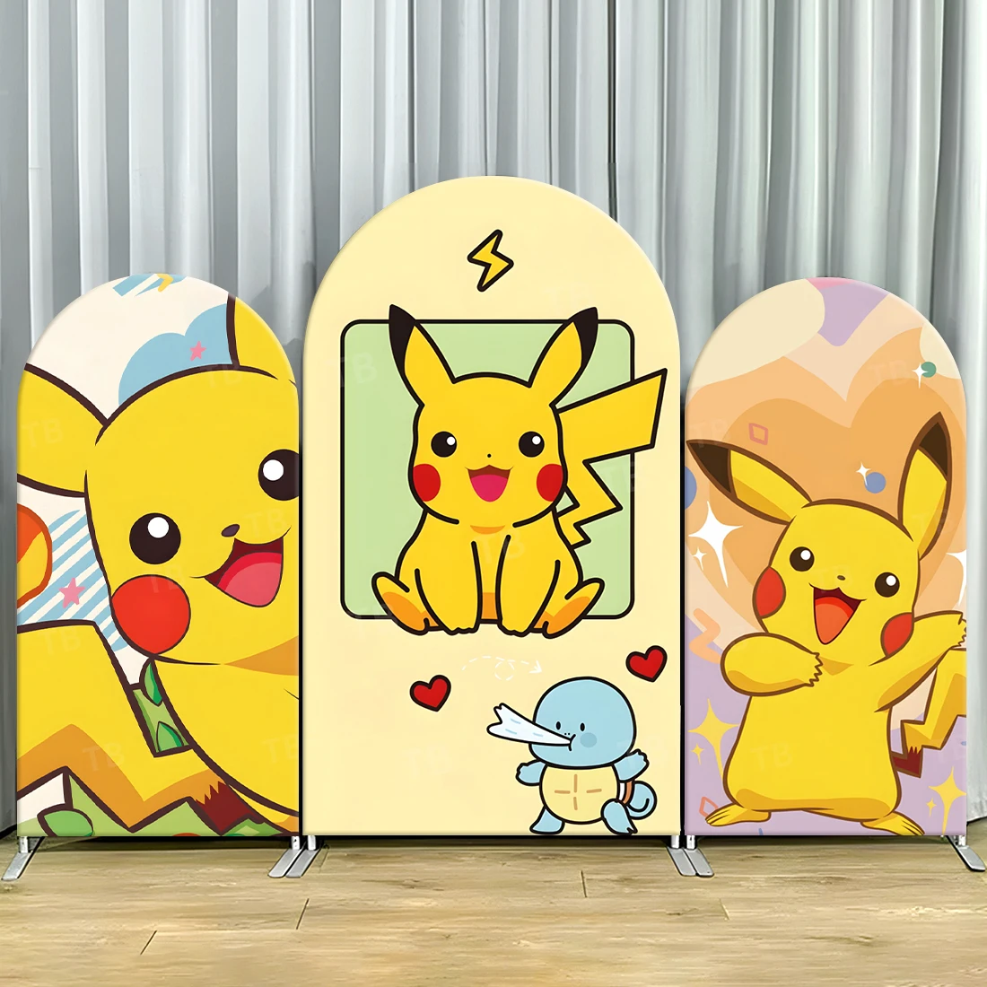 

TB Pokemon Theme Arch Backdrop Cover Cute Pikachu for Kids Birthday Party Decor Photograph Background Wall Baby Shower Supplies