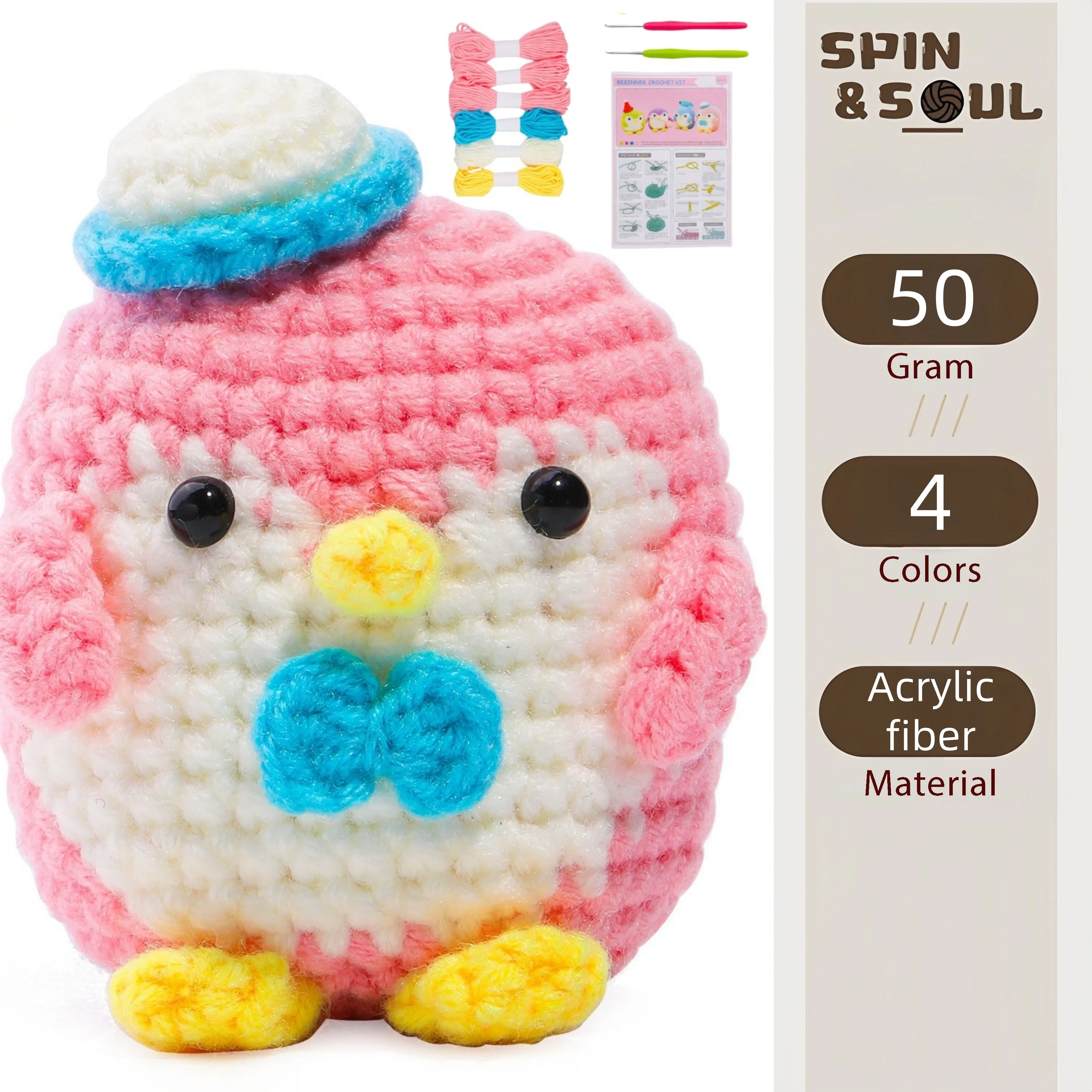 

Needles Hook Knit Tool Set Crochet Animal Kit Cotton Knitting Yarn Thread for Beginners DIY Craft 바느질 재료 꾸러미 Набор для сшивания