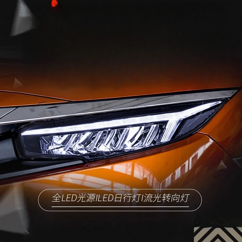 Suitable for  Generation Civic 16-19 10thHeadlight Assembly Modified Dragon Wing Style LED Daytime Running Light Flowing Turn Si