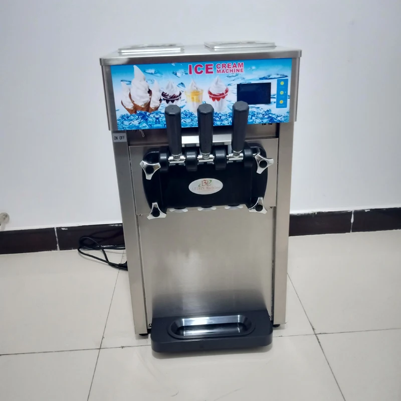 Fully automatic 18L/H soft customized small capacity 3-flavor ice cream machine