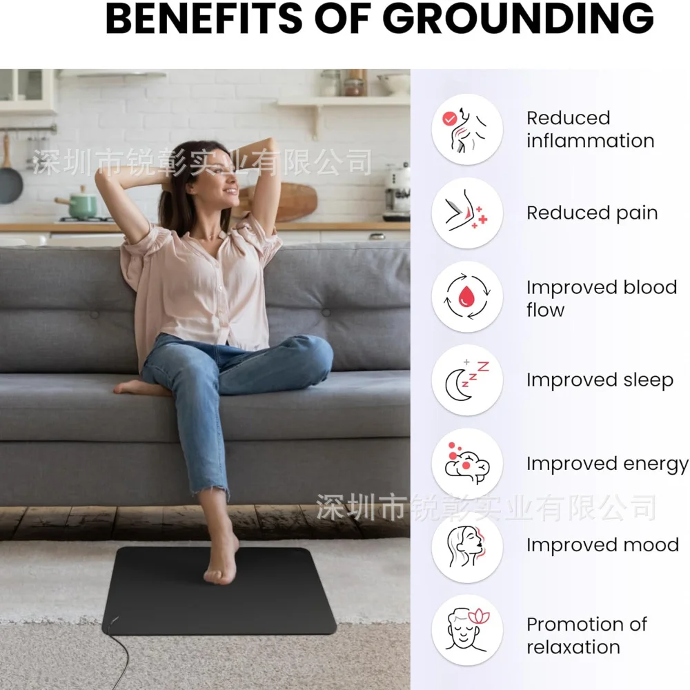 Grounding Mat for Balance Energy, yoga mat Pain Relief, Inflammation Reduction Improved Sleep,stress Reduction,circulation Boost