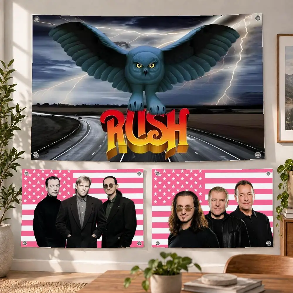 Music Popular Classic Historic Rush Flags Decorative Flag Banner Indoor Bedroom Dorm Gaming Room Wall Party Club Decor Fan Gift