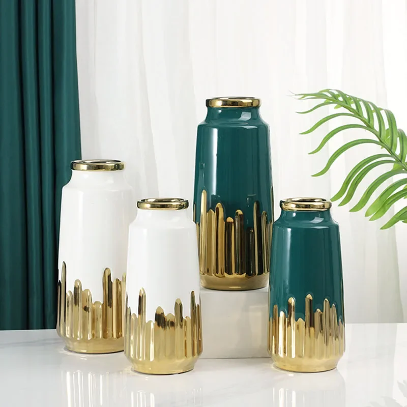 Ins Ceramic Vase Living Room Decoration Vases Hydroponic Vase Desktop Decorations Home Decor Green