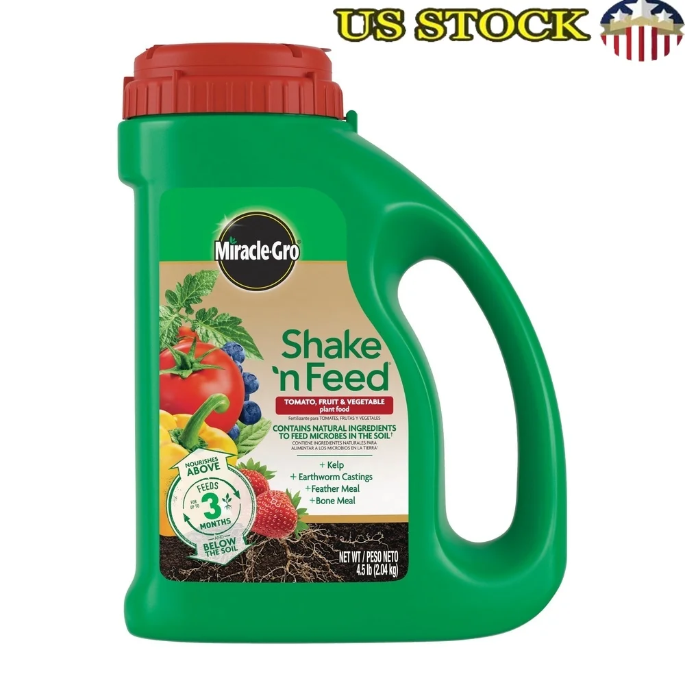 

Shake n Feed Tomato Vegetable Plant Food 4.5 lbs Calcium Kelp Earthworm Castings Slow Release Fertilizer Soil Nutrients 3 Month