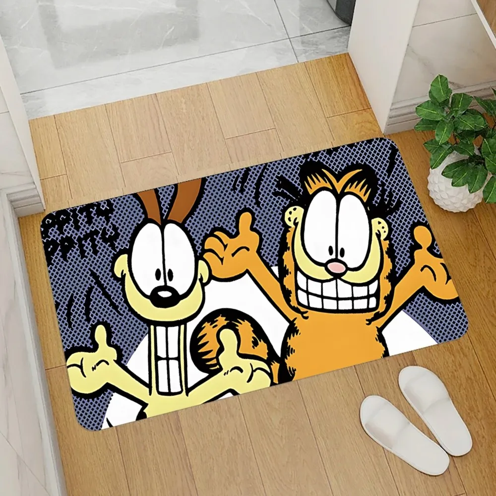 G-Garfield-S Animation Floor Mat Graphic Printed Flannel Doormats For Bathroom Kitchen Entrance Carpet Home Decor