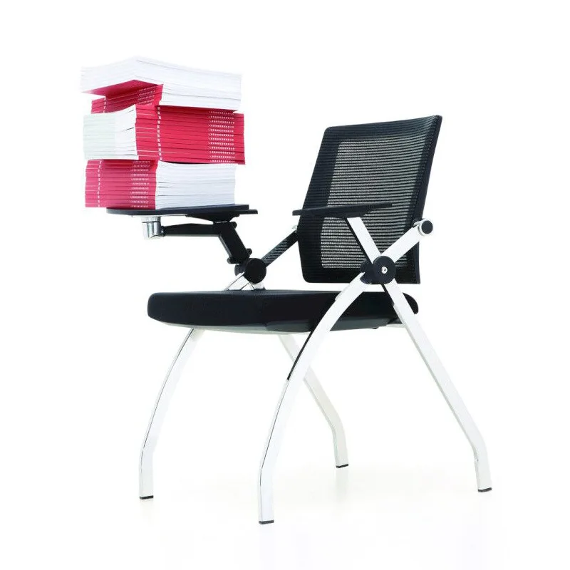 Cadeira de treinamento em malha com tablet, moda, escritório