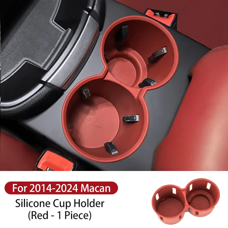 

Silicone Car Cup Holder For Porsche Macan 2014-2024 Center Console Bottle Holder Anti Slip Insert Drink Organizer Accessories