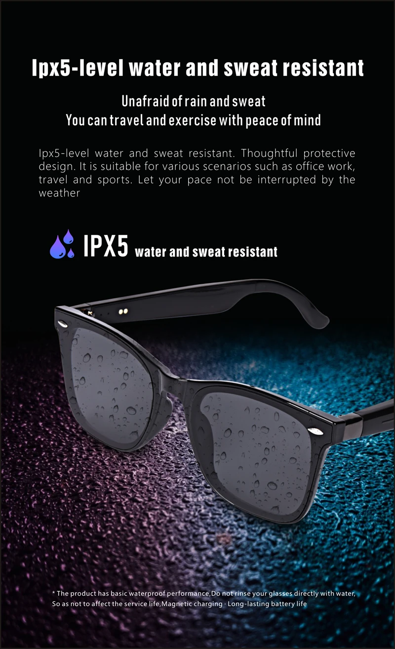 

GM7 Cross-border New Bluetooth Music Calling AI Translation Anti Blue Light UV Hybrid Full Eyebrow Smart Glasses 2025