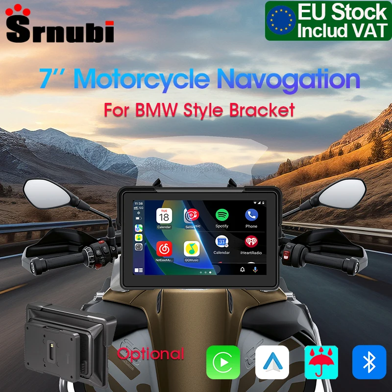 Srnubi 7 "Radio Moto Per BMW R1200GS/ R1250GS/ R1300GS /S1000XR Wireless Carplay e Android Auto PND Navigazione GPS