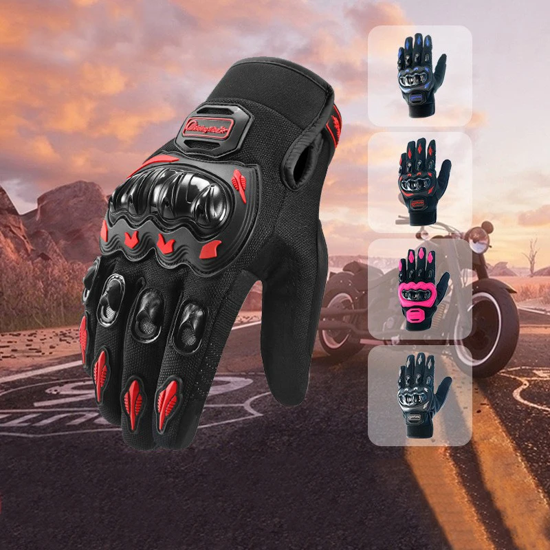 Motorcycle Gloves Men's And Women's Anti-Fall Road Locomotives All Finger Touch Screen Four sSeasons Three-Dimensional Gloves