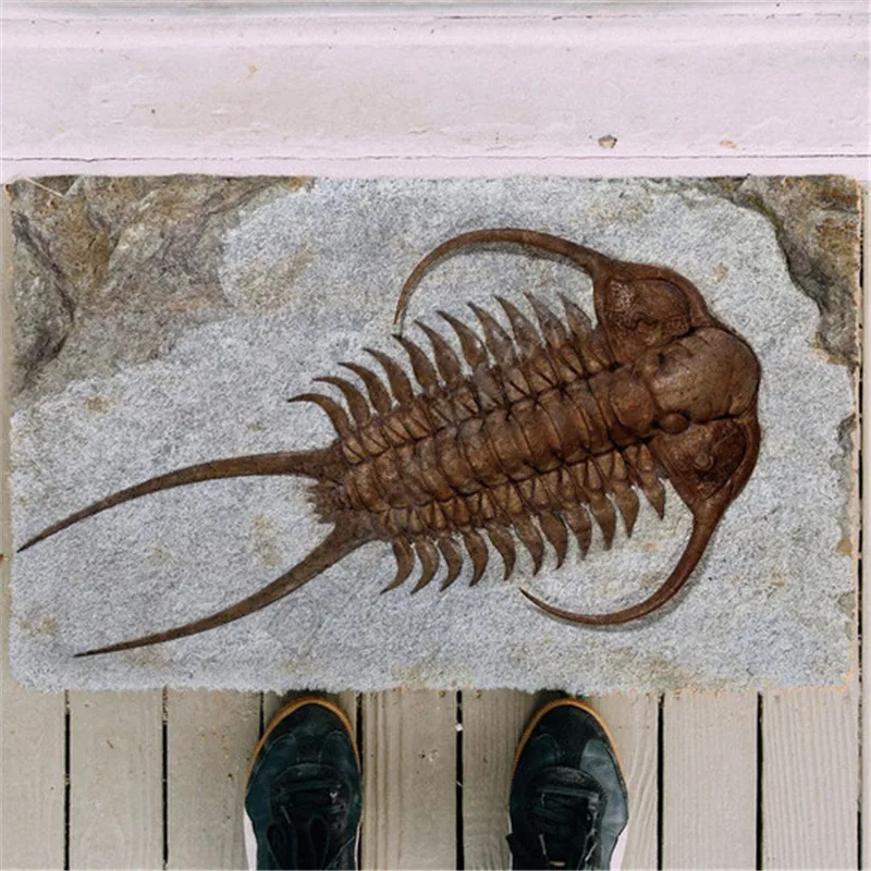 

GEARHUMAN 3D TRILOBITE FOSSIL DOORMAT 3D Printed Indoor Outdoor Doormat Non-slip Christmas Gift 01