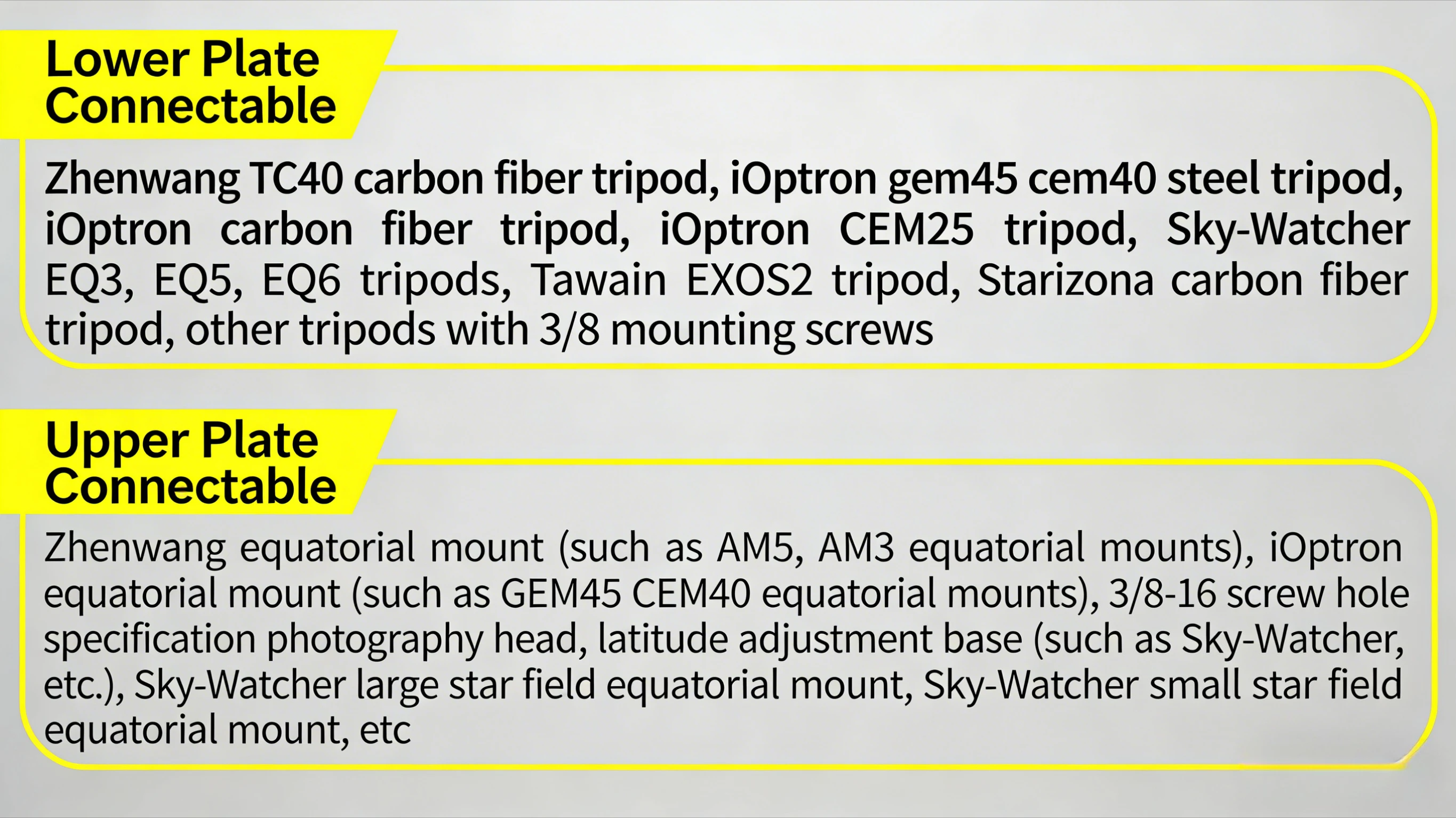 Angeleyes 200 300 400 Verlängerungssäule für ZWO AM5 AM3 IOPTRON CEM40 GEM45 Equatorial TC40 EQ3 EQ5 Stativ-Verlängerungssäule – Detail 3