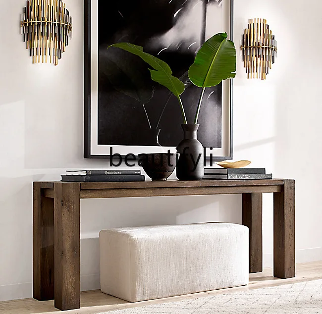 

American Style Solid Wood Entryway Table Entryway Cabinet Hallway Cabinet Long Corridor Living Room Entryway Cabinet Creative