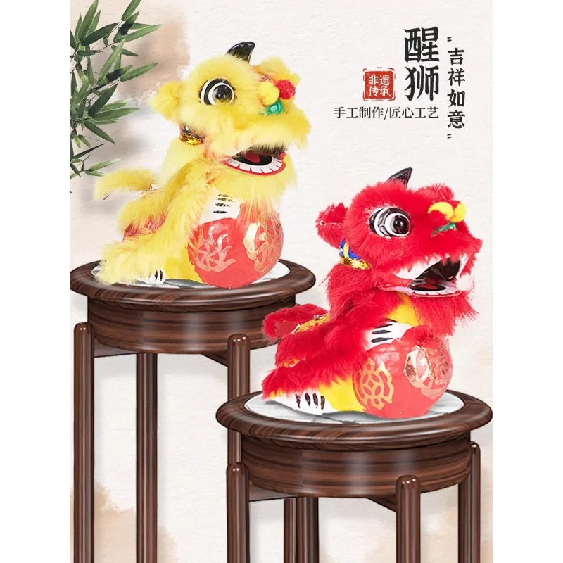 

Lion Awakening China-Chic Dance Lion Stepping on for Wealth Living Room Decoration Fengshui Decoration