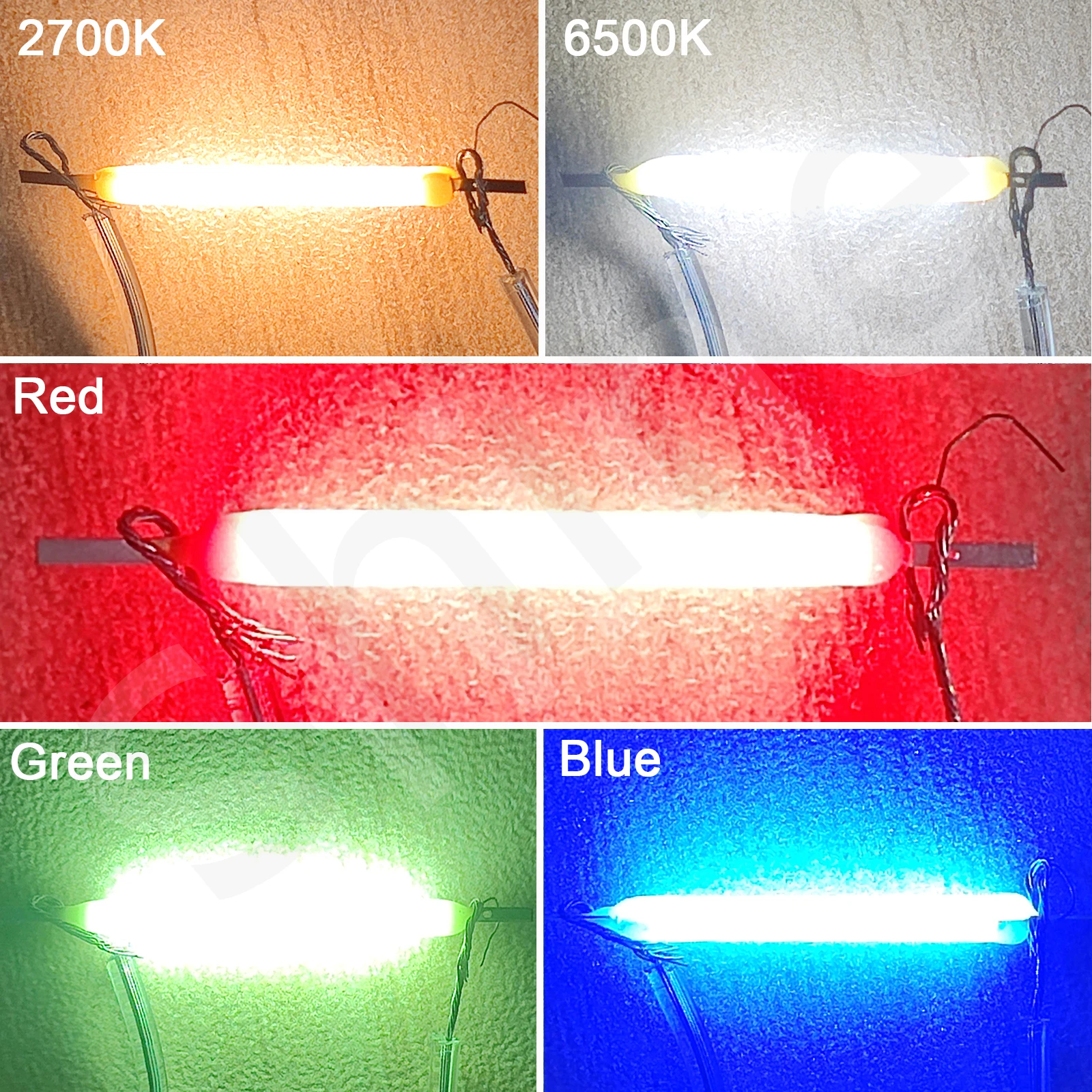10szt COB LED Filament Edison Żarówka Części lampy 18.8mm 29mm 38mm 54mm 68mm DC 3V 12V 57V 80V Żarowe diody światła Akcesoria