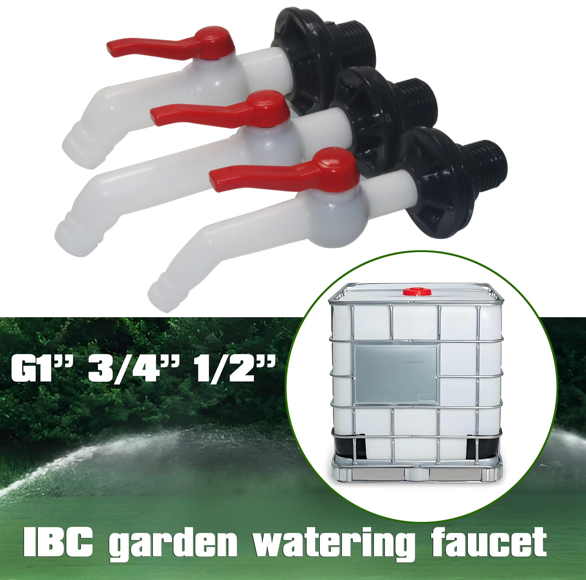 1Set 2Pcs Car wash water pipe faucet joint set garden irrigation Drip irrigation Plastic Faucet IBC Water Tank Faucet Adapter