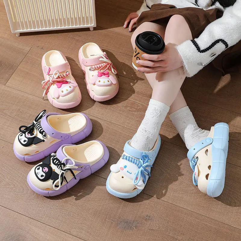 

Kuromi Sanrio Series Cartoon Fashion Slippers New Cinnamoroll Anti Slip Breathable Wear Resistant Versatile Children Slippers