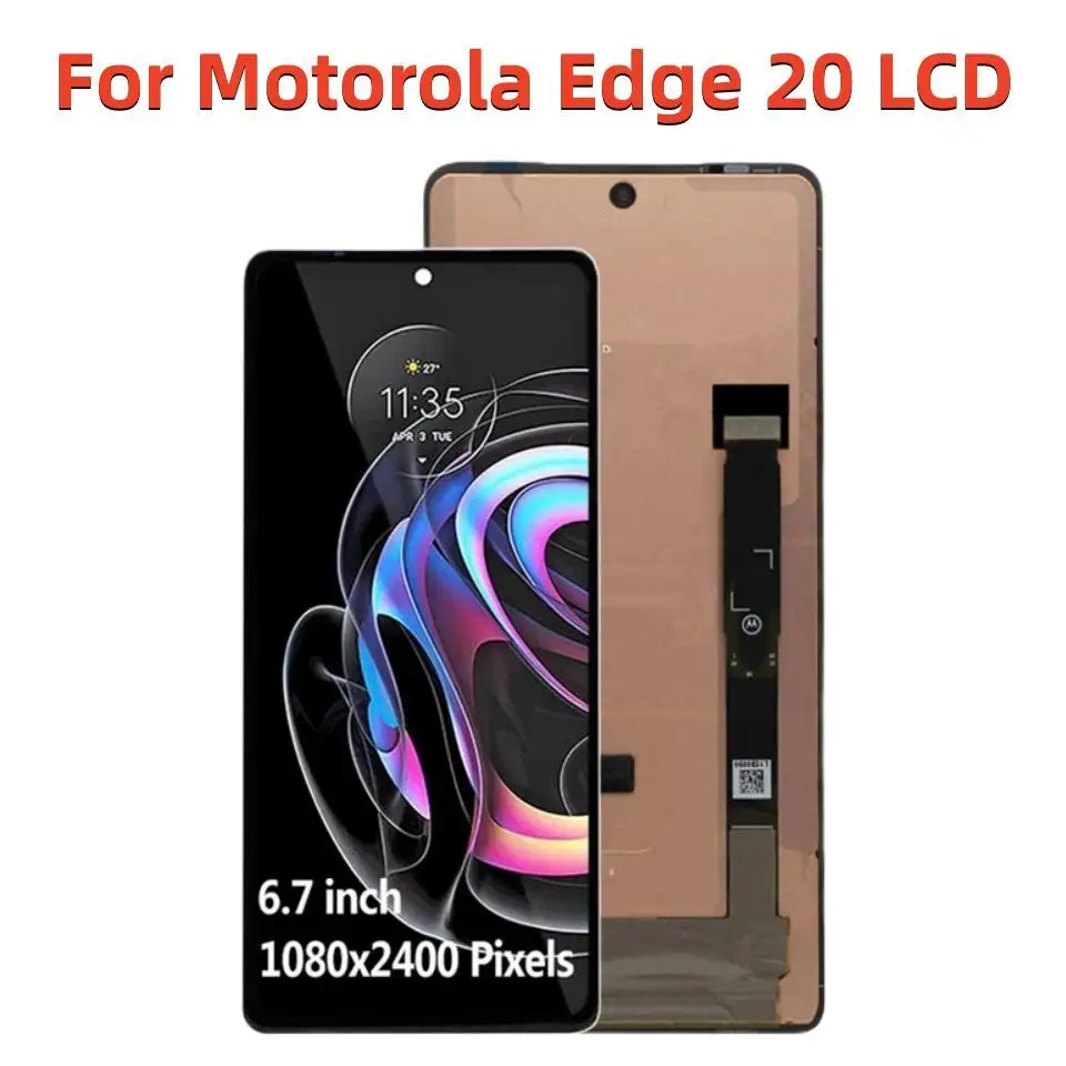 6.7'' Original OLED For Motorola Edge 20 LCD Display Touch Screen Assembly Digitizer For Moto Edge20 LCD XT2143-1 with frame