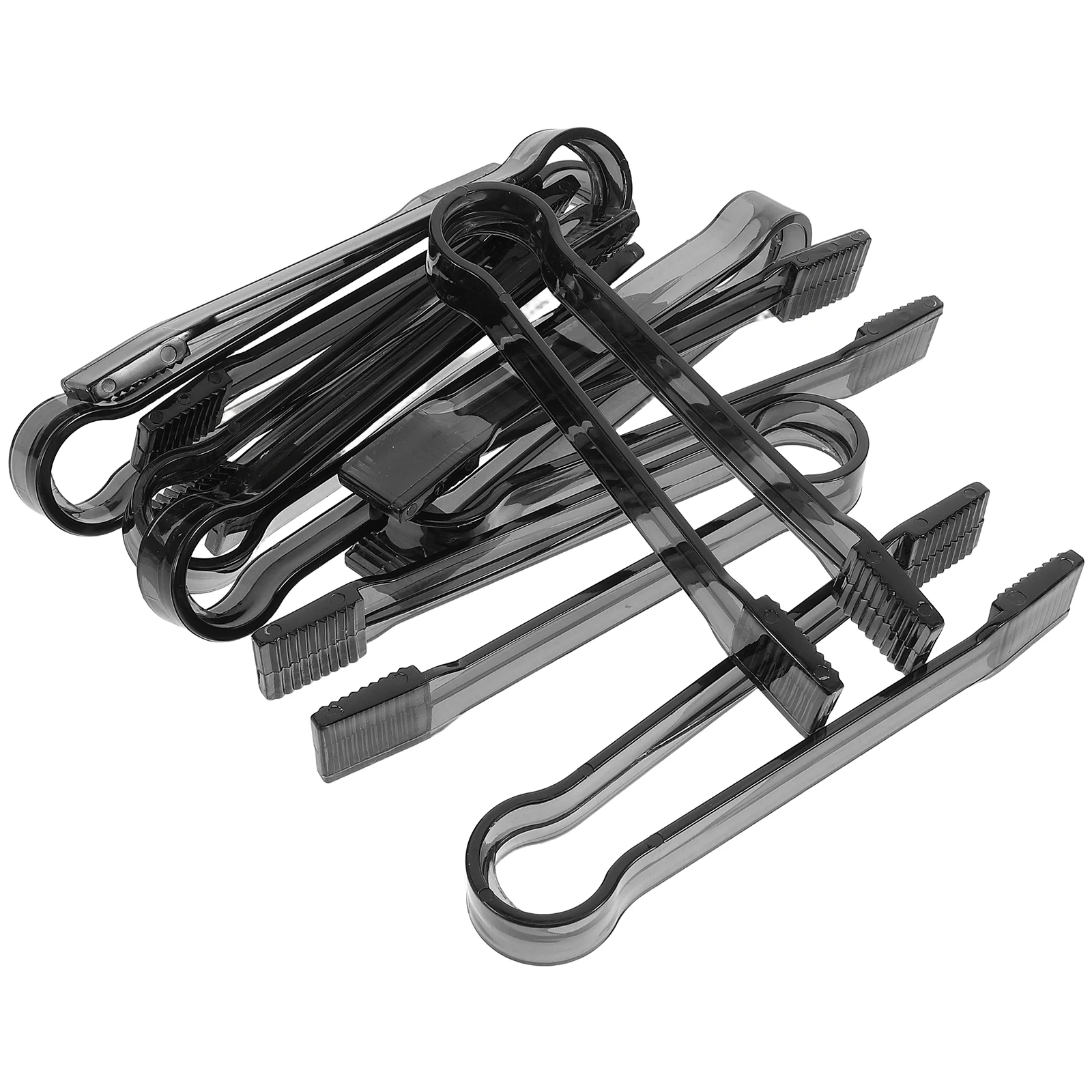 

15pcs Ice Clips Transparent Plastic Ice Salad Serving Tongs Kitchen BBQ Supply Plastic Food Tongs Reusable Compact