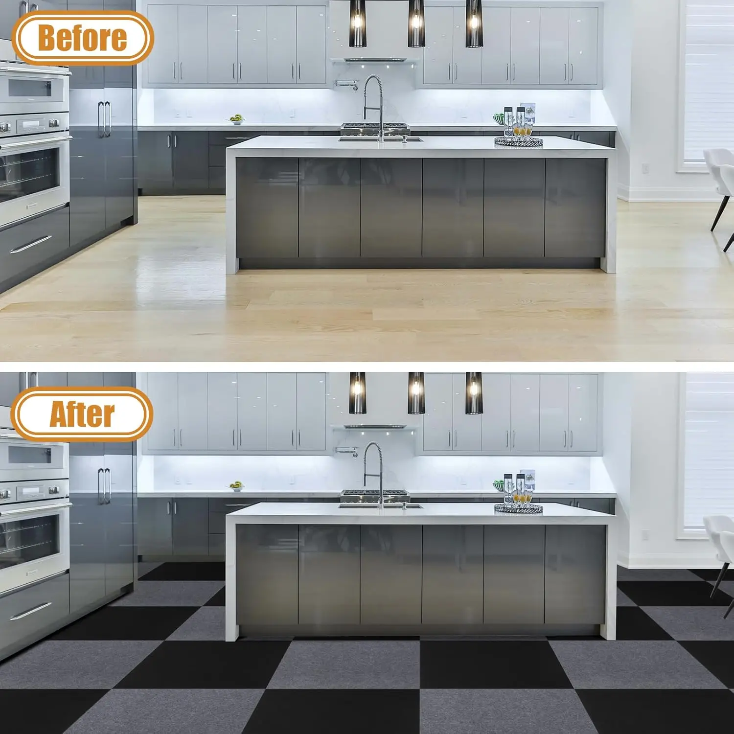 Self-adhesive Anti Slip Splicing Block Floor Mute Rug Bedroom Mat Carpet Water Absorption Kitchen Living Room Home 1/20/30/40pcs