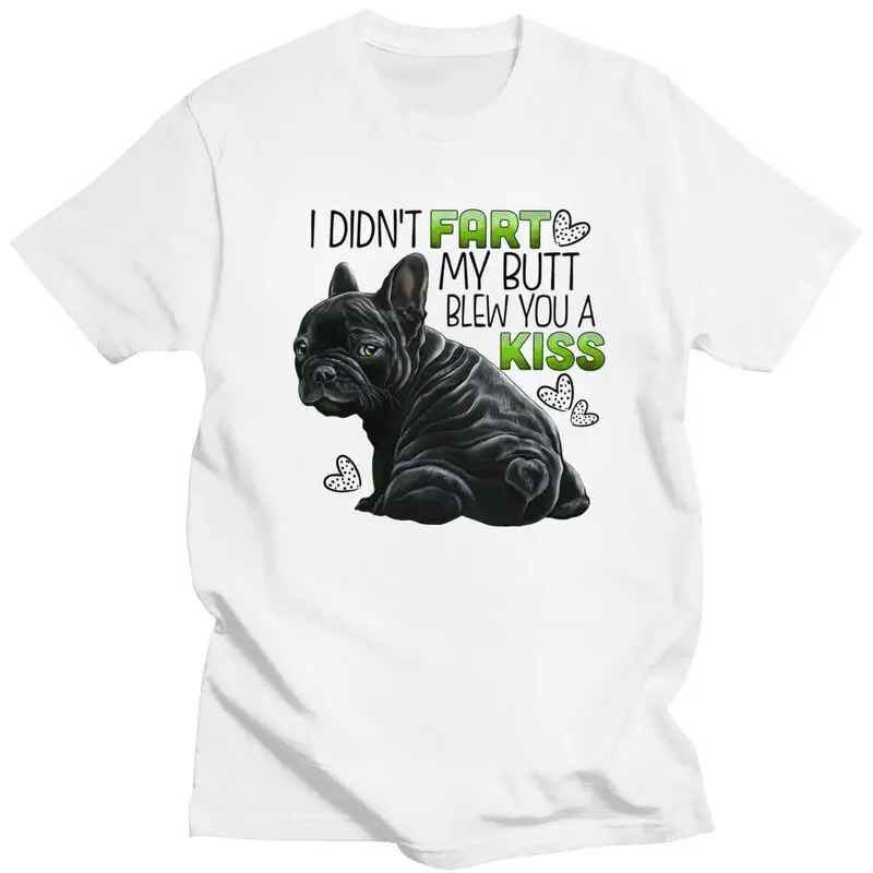 Custom Classic Black Frenchie French Bulldog T Shirts Men T-shirt Casual Tee 100% Cotton Oversized Tshirts Merch