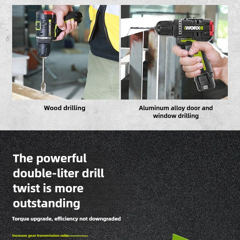 Worx يده الحفر WU130X فرش ليثيوم الحفر عالية الطاقة يده الحفر الصغيرة الصلب مدفع الحفر شحن لاسلكي الحفر