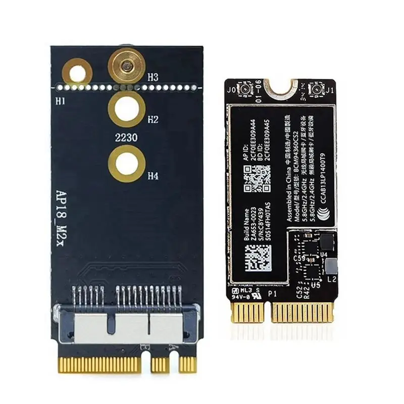 ABGN BCM94360CS2 Dual Band Wifi Card + NGFF M.2 Key A/E Adapter Card WIFI BT 4.0 802.11Ac Card for 11Inch A1465 13Inch A1466