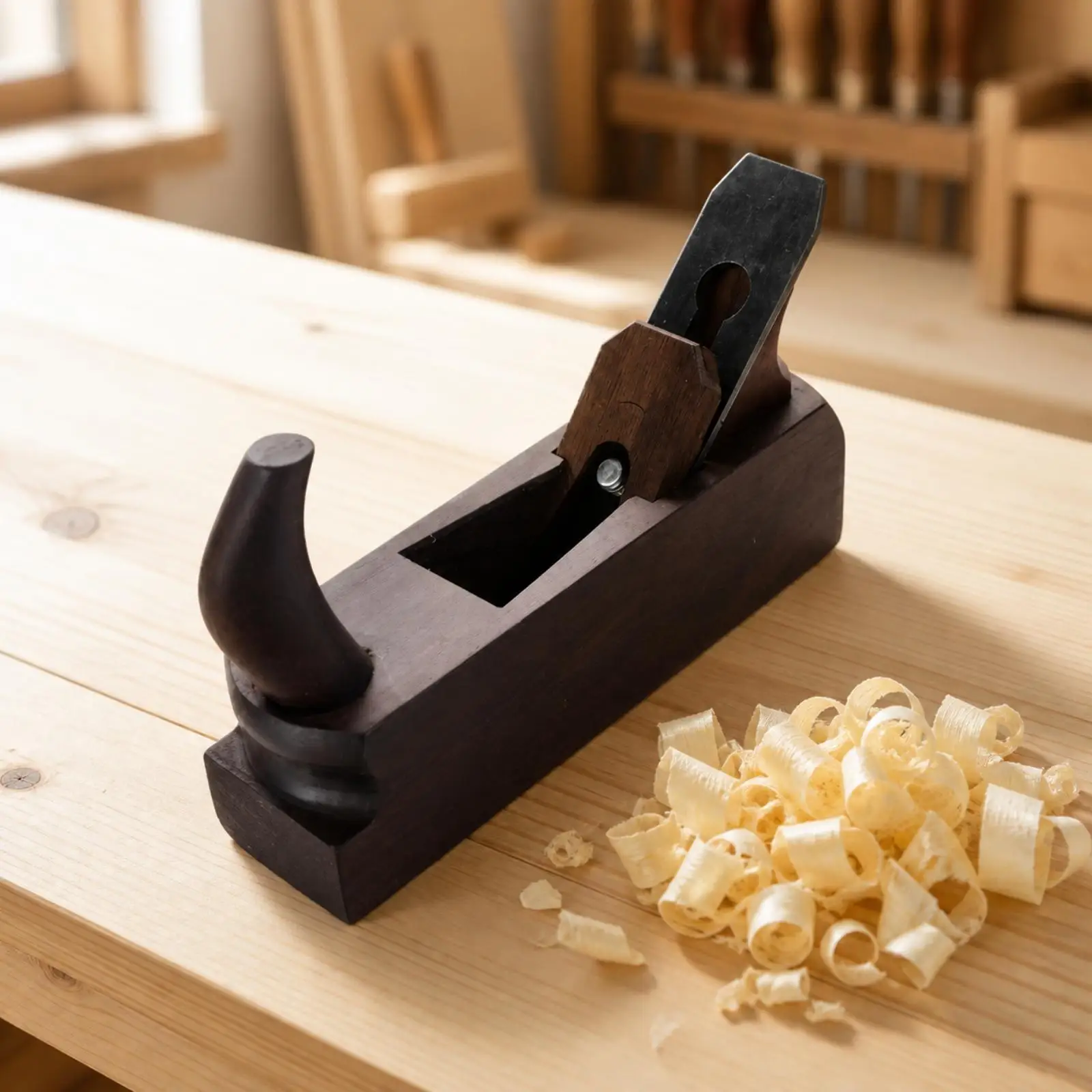 European-Style Woodworking Hand Plane Long-Lasting Ebony Body Hand Plane Ebony Wood Planer Sharp Traditional for Woodworkers