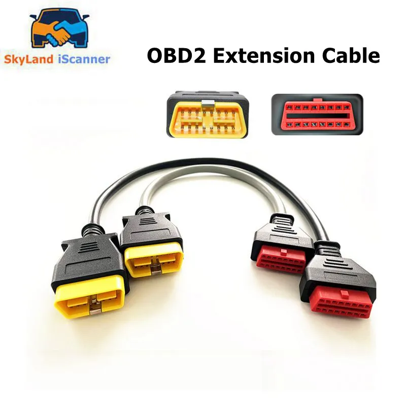 

30/50cm OBD2 Extension Cable OBD 2 16 Pin Male to Female Car OBDII Extension Cable Connector For More OBD2 Car High Quality