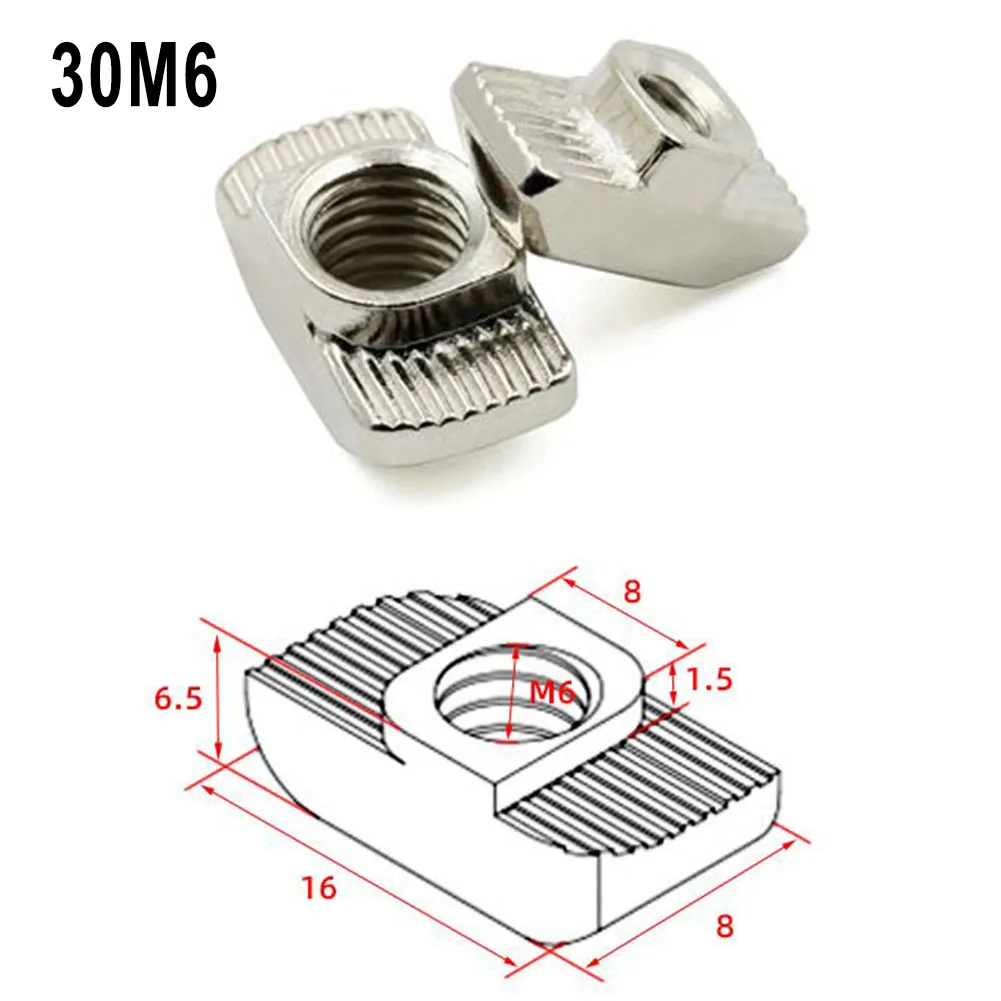 Hammer Nuts T Nut M6 Accessories Carbon Steel Extrusion Slot Fastener For Aluminium Profile Kit Screw Head High Quality