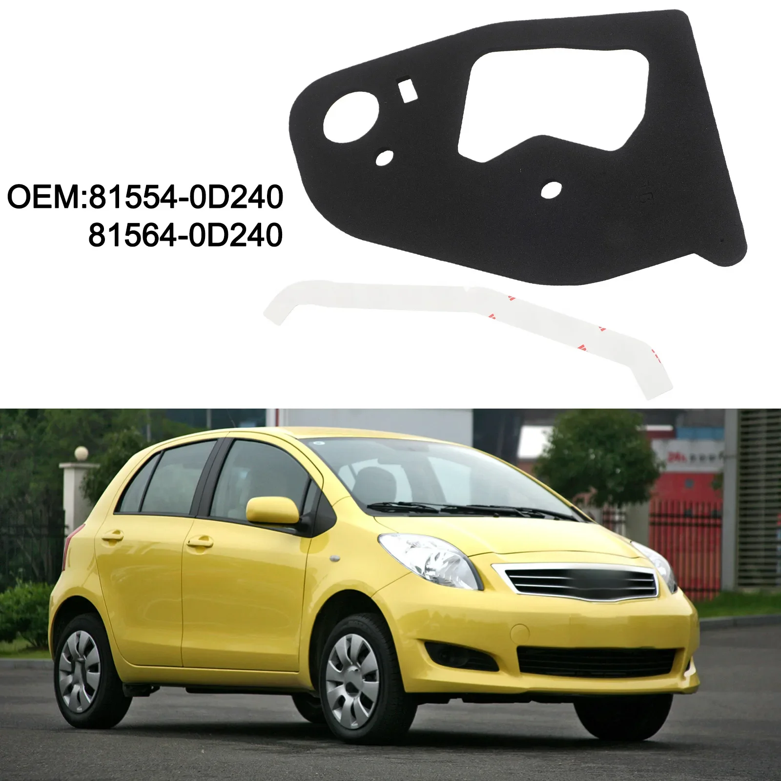 Picture 3: Rear Tail Light Seal For Toyota For Yaris 2008-2013 81554-0D240 815640D240 Plastic Black Tail Cluster Seals Car Accessories