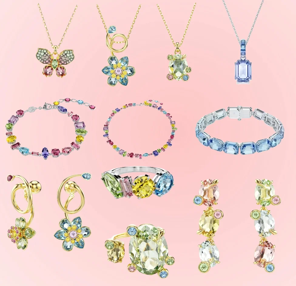 

Orginal Crystal Butterfly/Flower Necklace/Bracelet/Earring Set Dreamy Sweet Fancy Jewelry Wife Birthday Luxury Gift Dropshipping