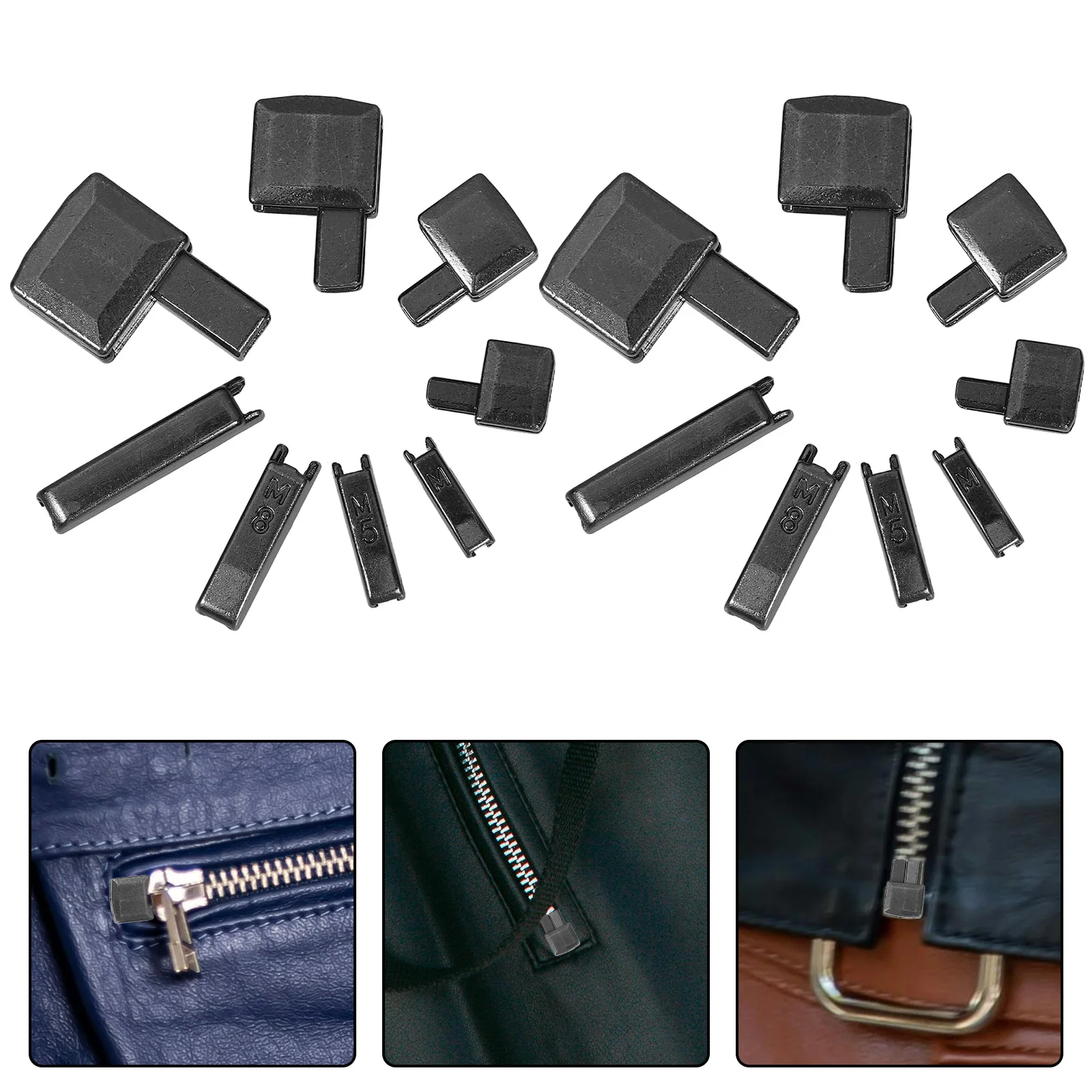 

16 set Stops Replacement Metal Zipper Repairing Kit For Clothing Jackets Small Zipper Bottom Stops Slider Fix Tool Sewing