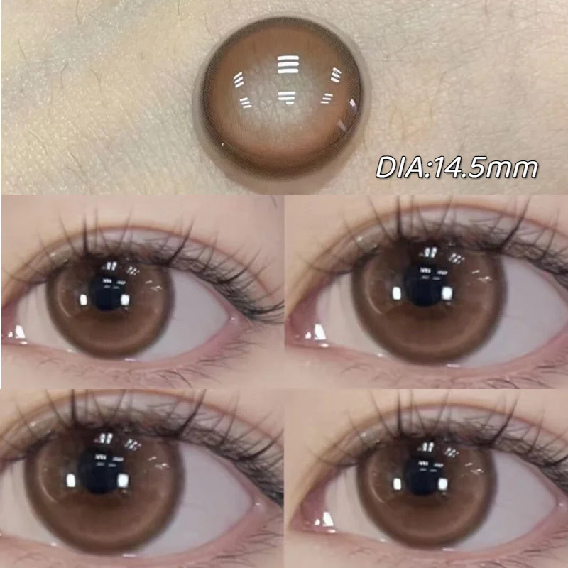 KSSEYE-Lentilles de contact colorées coréennes, pupille naturelle brune résistante, lentille noire de grand diamètre pour les yeux, cosmétique à la