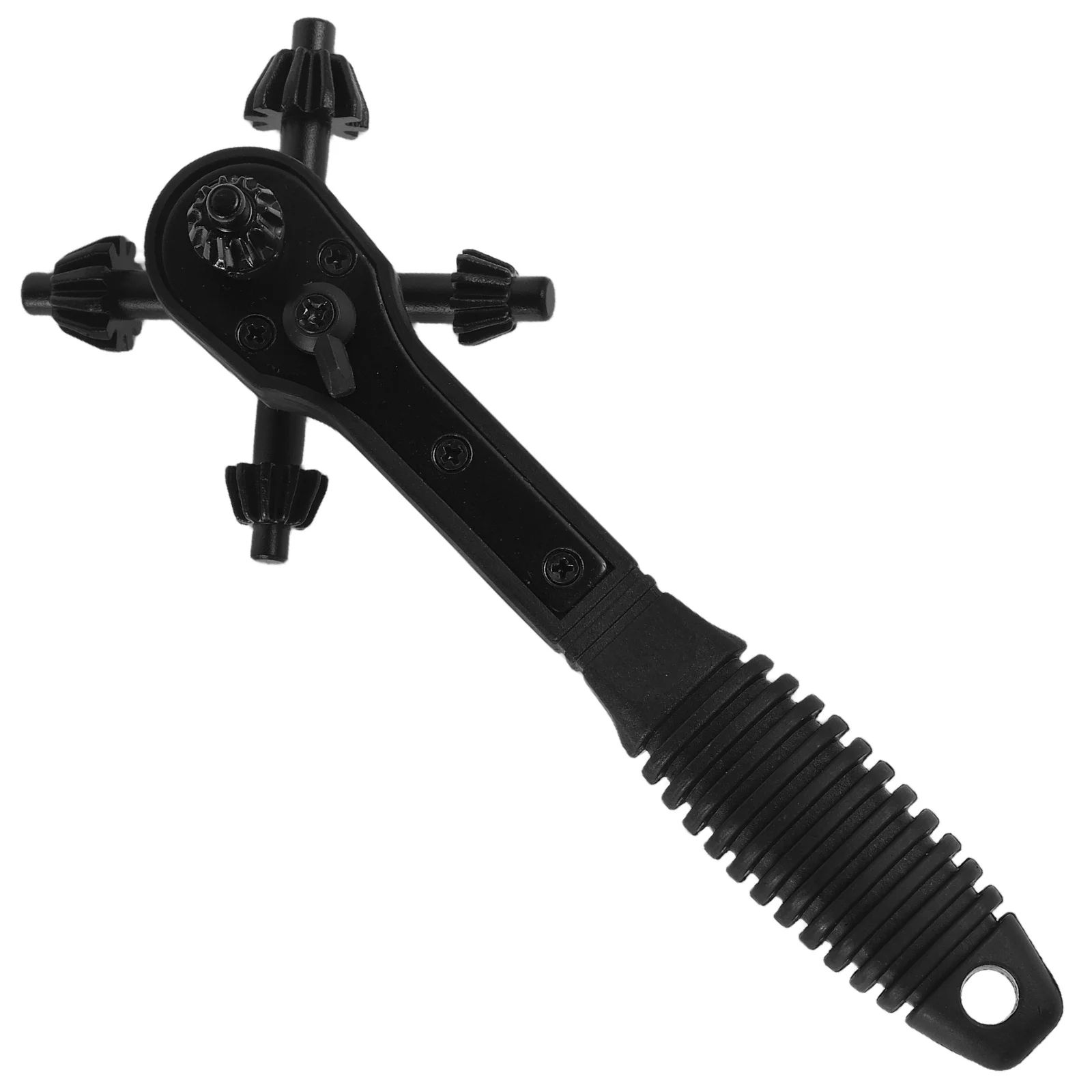 

2Pcs 125Mm 4-in-1 Ratchet Chuck Wrench Drill Chuck Key Spanner Black Labor-Saving Tool for Electric Drill Clamping Wrench