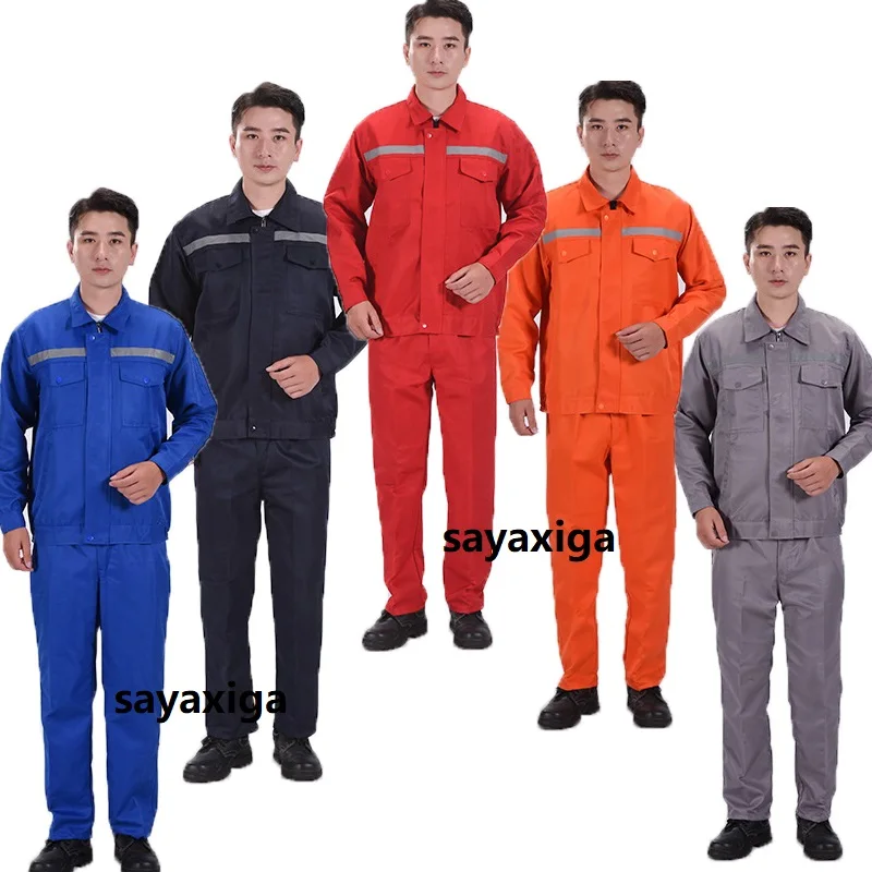 

Hi Vis safety working clothes reflective stripes warehouse workshop working Coveralls auto repairman mechanical labor workwear