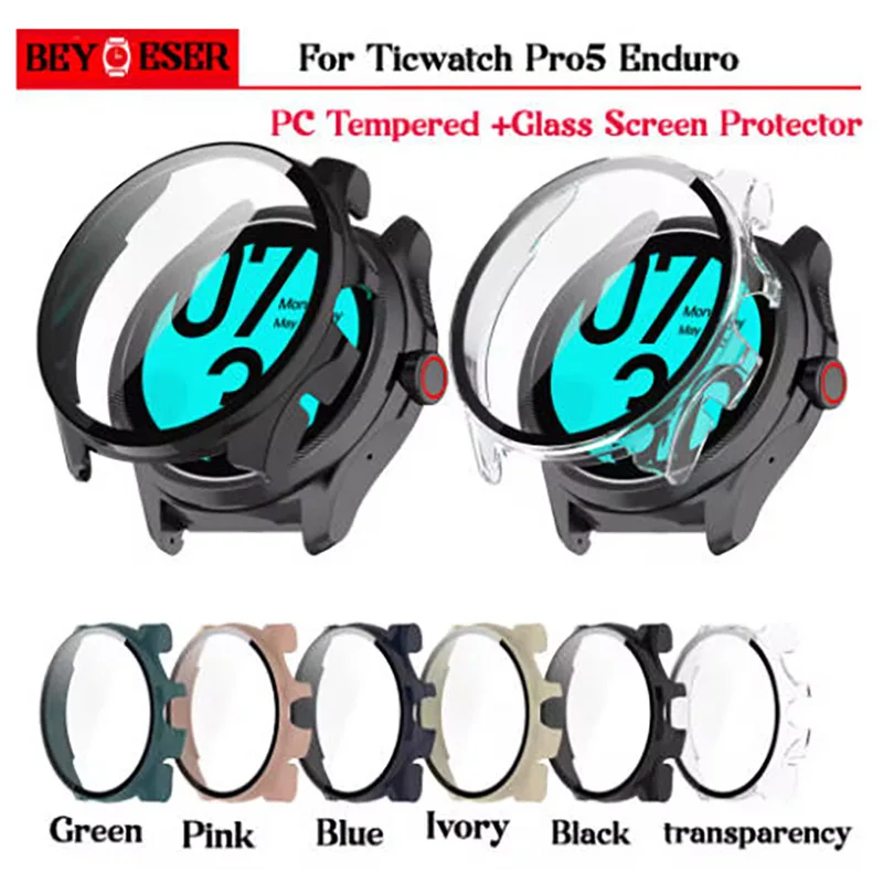 Tempered Glass Case Ticwatch Pro5 Enduro Smart Watch Screen Protector Cover Bumper for Ticwatch Pro5 Enduro Shell Accessories
