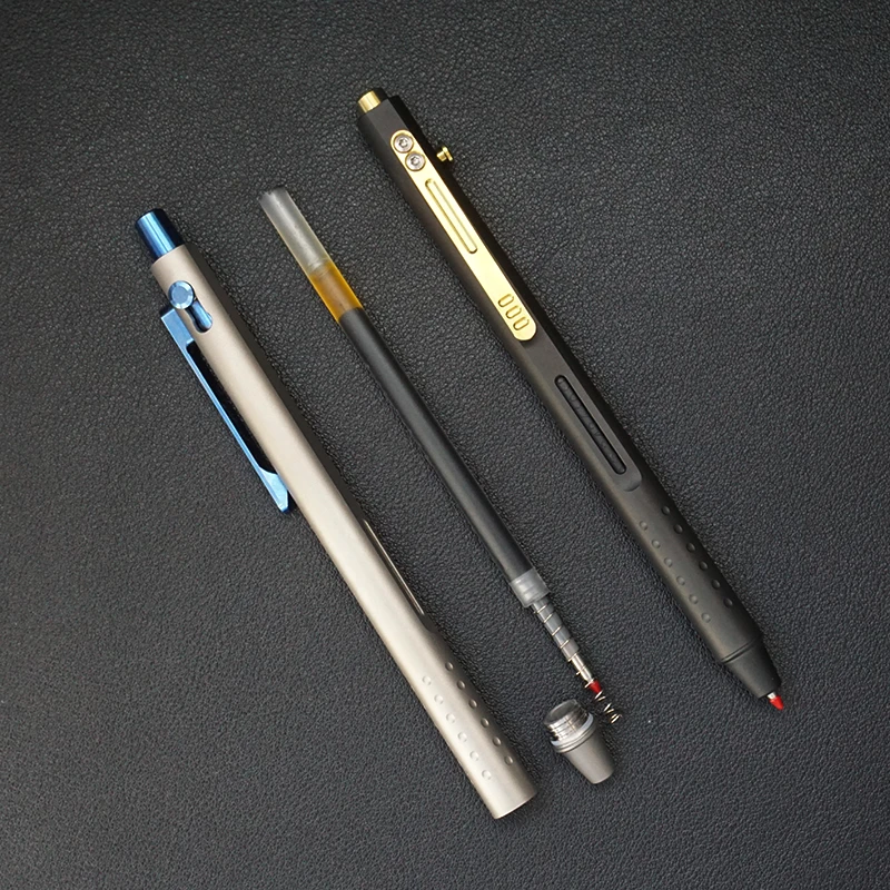 Titanium alloy EDC portable signature pen outdoor multifunctional push-type ballpoint pen portable office stationery
