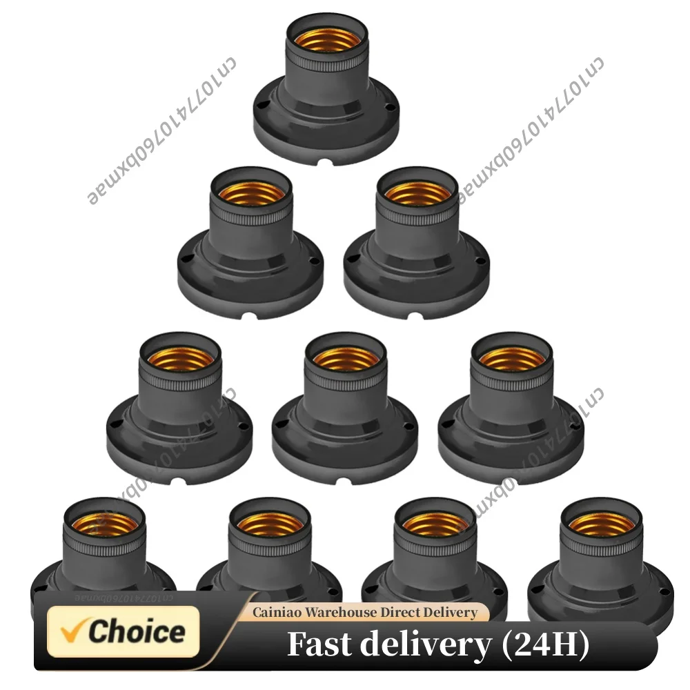 10pcs Energy Saving Conversion Flat Lamp Holder Base Screw Converter