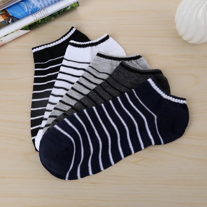 

15 Pairs Mens Ankle Socks Striped Summer Cotton Short Fashion Novelty Hot Sales Trend Low Cut No Show Happy Invisible Boat Socks