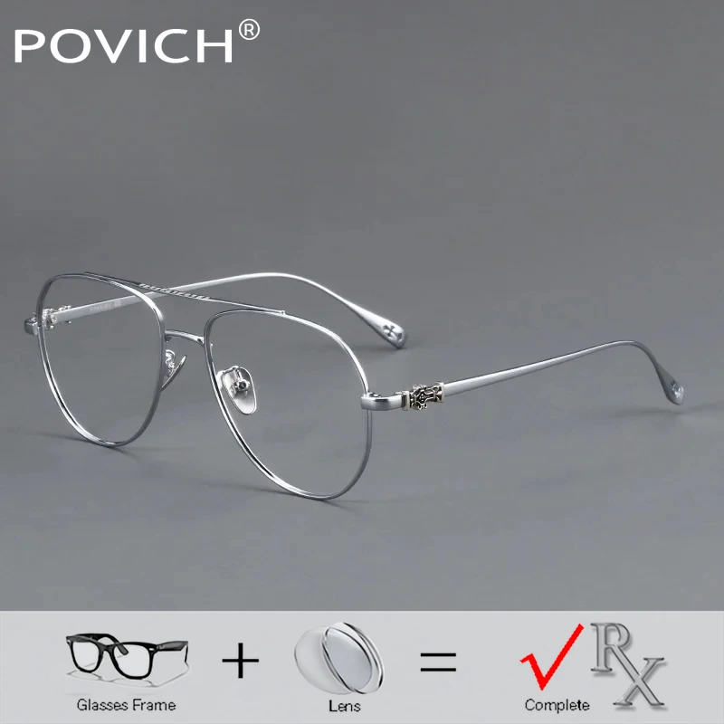 

Aviation Customized Progressive Eyeglasses Men Multifocal Titanium Myopia 1.74 Prescription Glasses Optical Bifocal Spectacles
