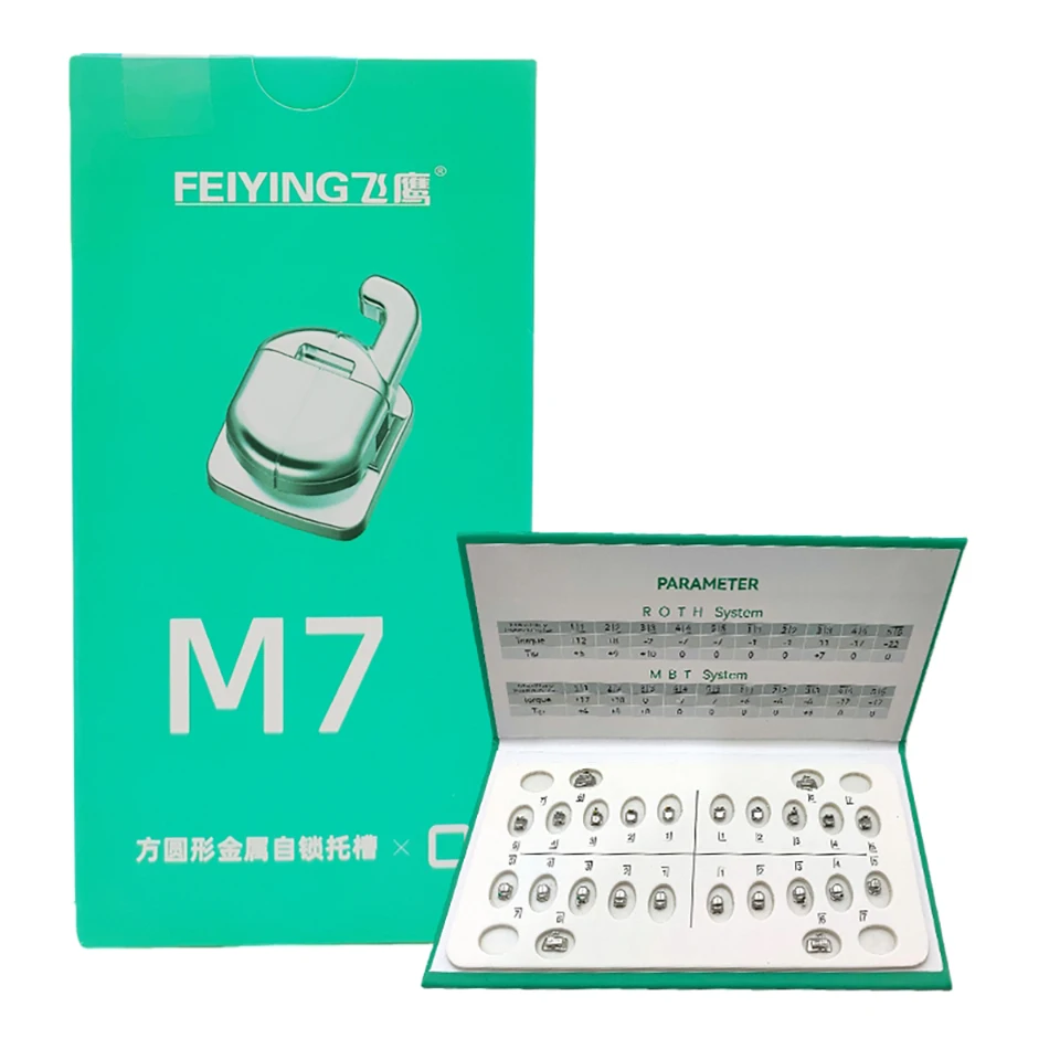 Professional Dental Rounded Edge Metal Self-Ligating Brackets Kit Roth/MBT System Tooth Orthodontic Mini Braces Low Friction