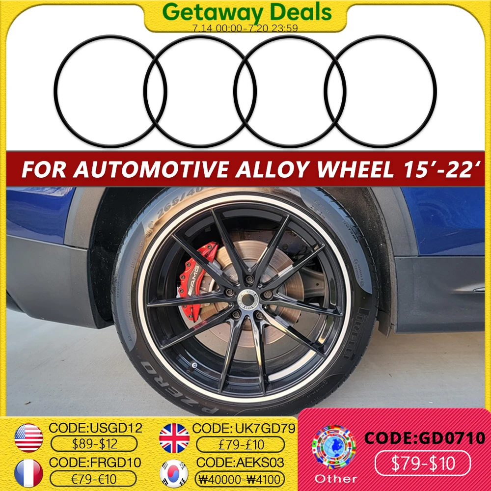 

4PCS HubCap Patch Automotive Alloy Wheel Protector Ring Anti-Scratch R15 R16 R17 R18 R19 R20 R21 R22 Full Rim Cover Accessories