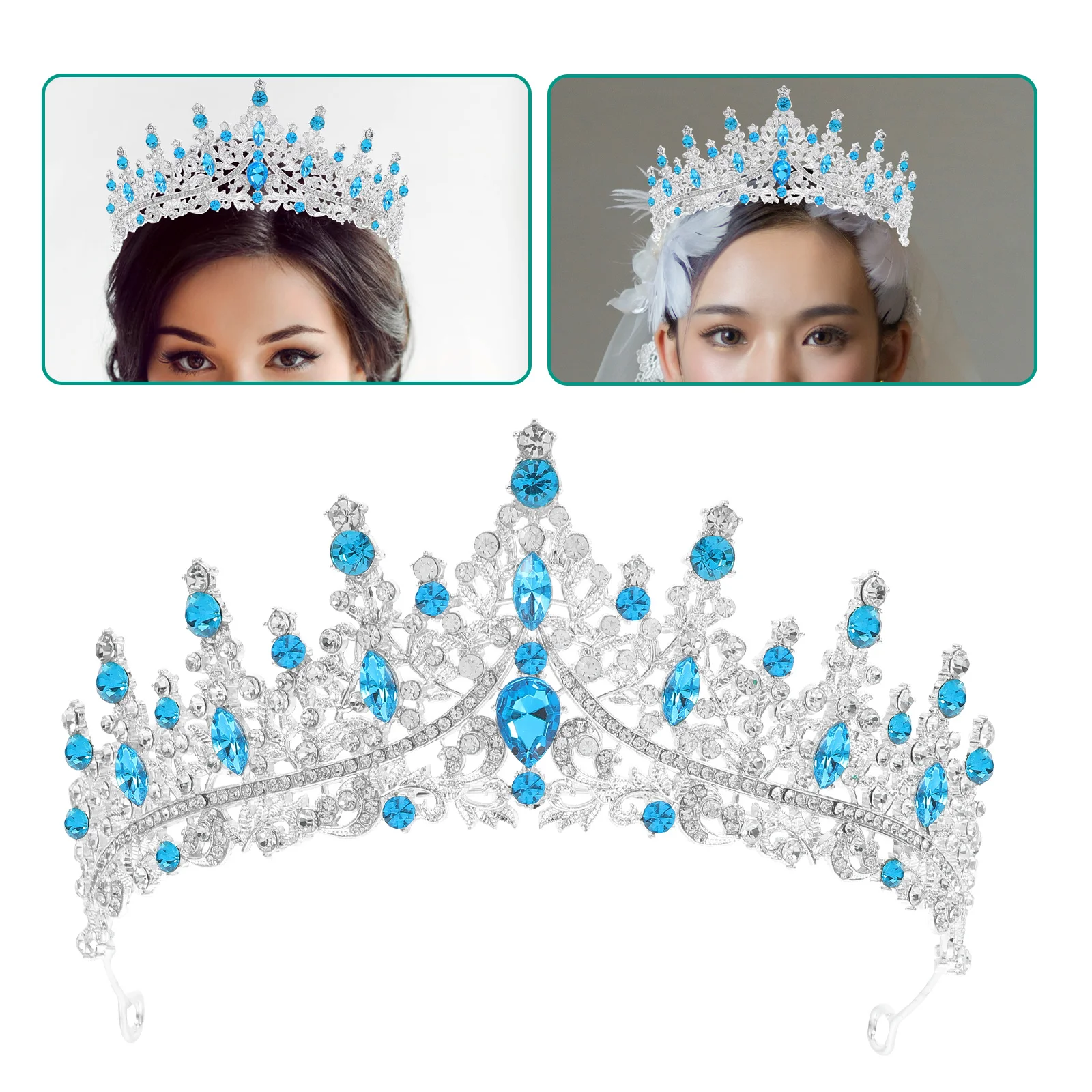 

Rhinestone Birthday Crown Hair Accessory Wedding Bridal Tiara Headband Party Headpiece Elegant Sparkling Birthday Crowns
