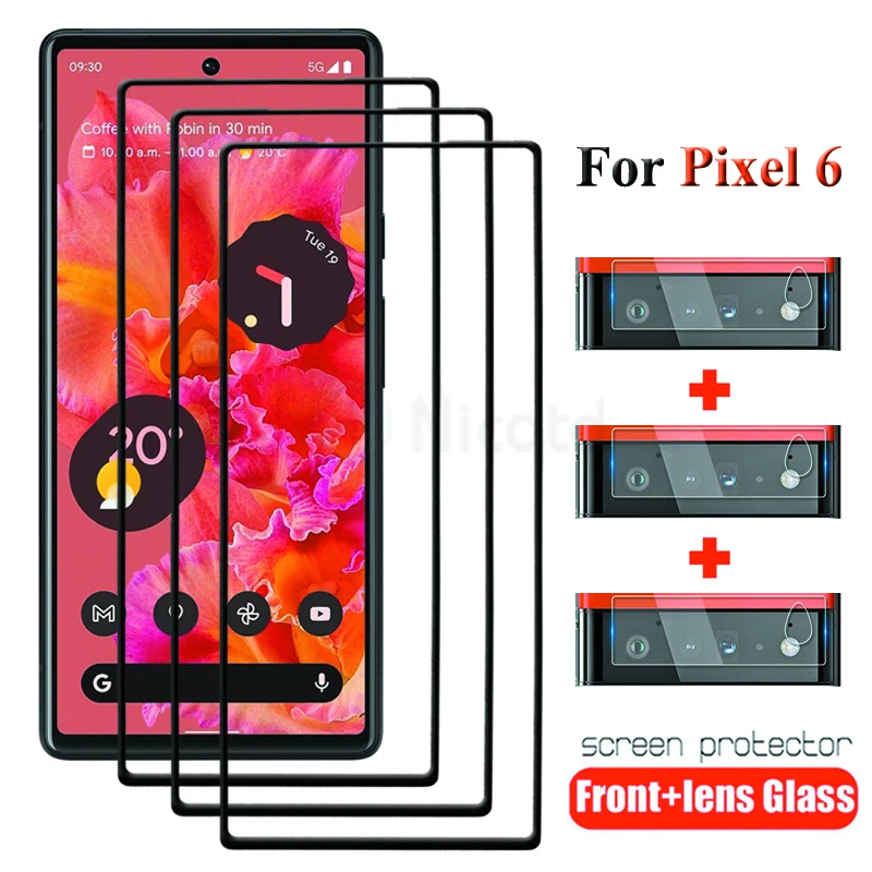 Protector de pantalla para Google Pixel 6, película de teléfono, vidrio templado transparente, película de lente, 1-3 piezas